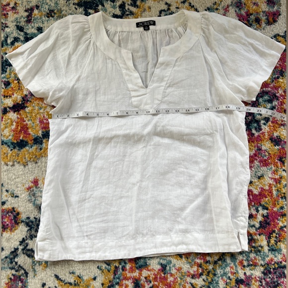 Flutter sleeve linen v-neck top, from J.Crew, #BR063, RN77388 - Picture 7 of 7